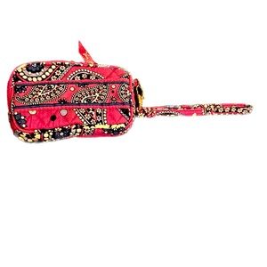 Vera Bradley Wristlet in Boysenberry Pink Purple Paisley EUC